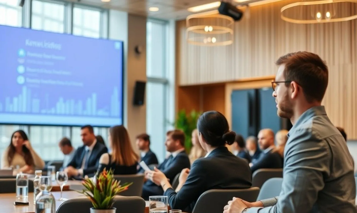 Modern business seminar with professional participants